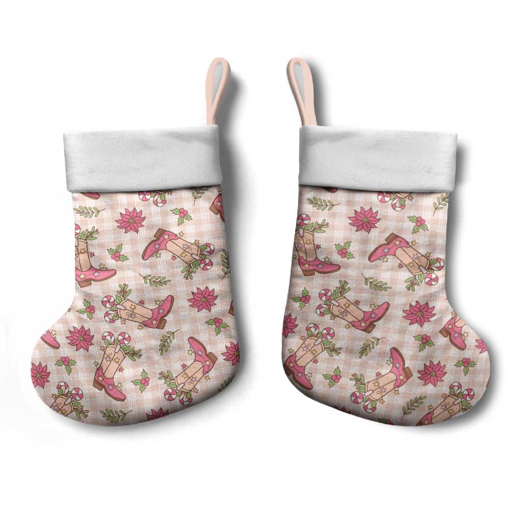 Beige Paniolo Palaka Hawaiian Cowgirl Christmas Stocking - Polynesian Pride