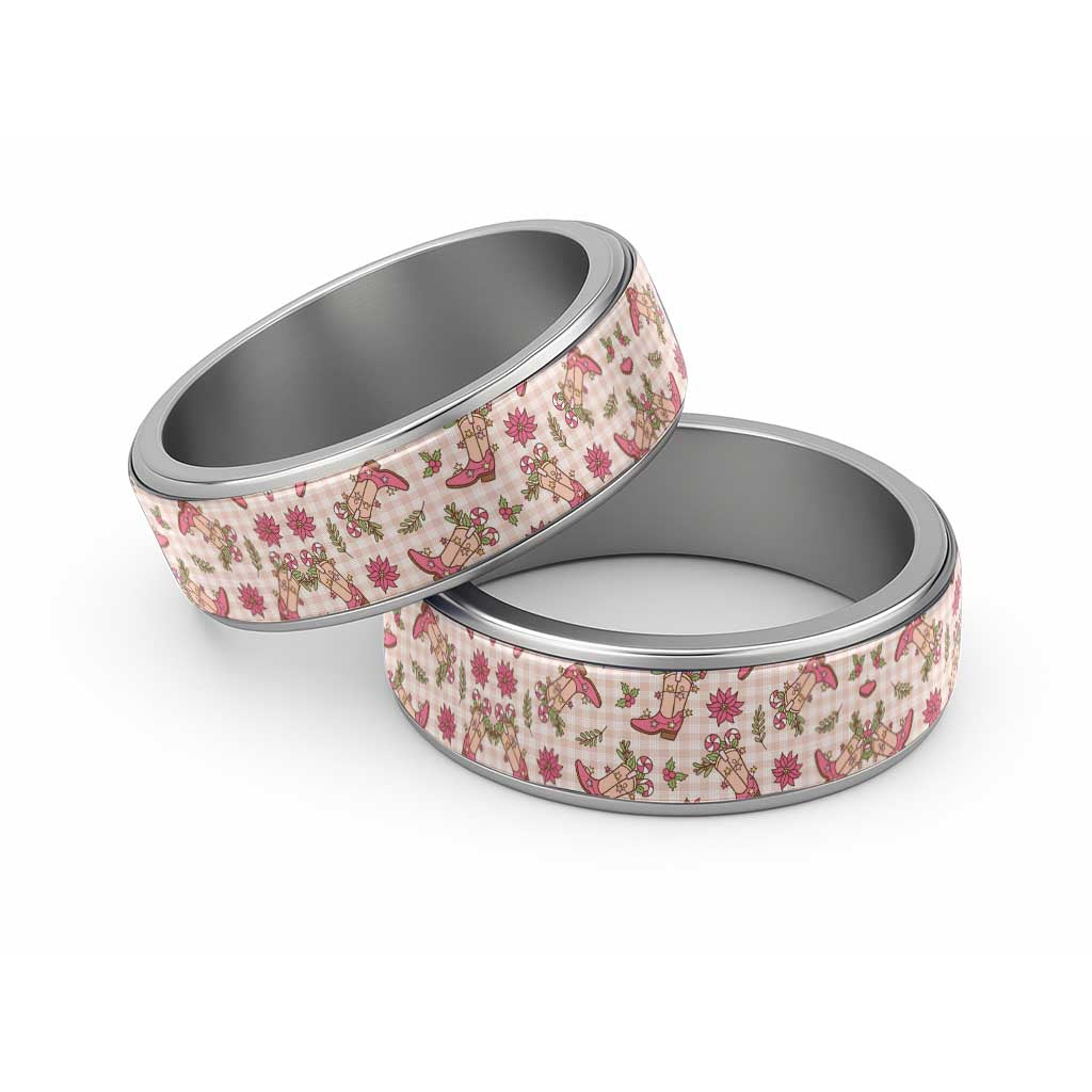 Beige Paniolo Palaka Hawaiian Cowgirl Christmas Classic Ring - Polynesian Pride