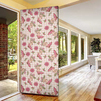 Beige Paniolo Palaka Hawaiian Cowgirl Christmas Door Cover - Polynesian Pride