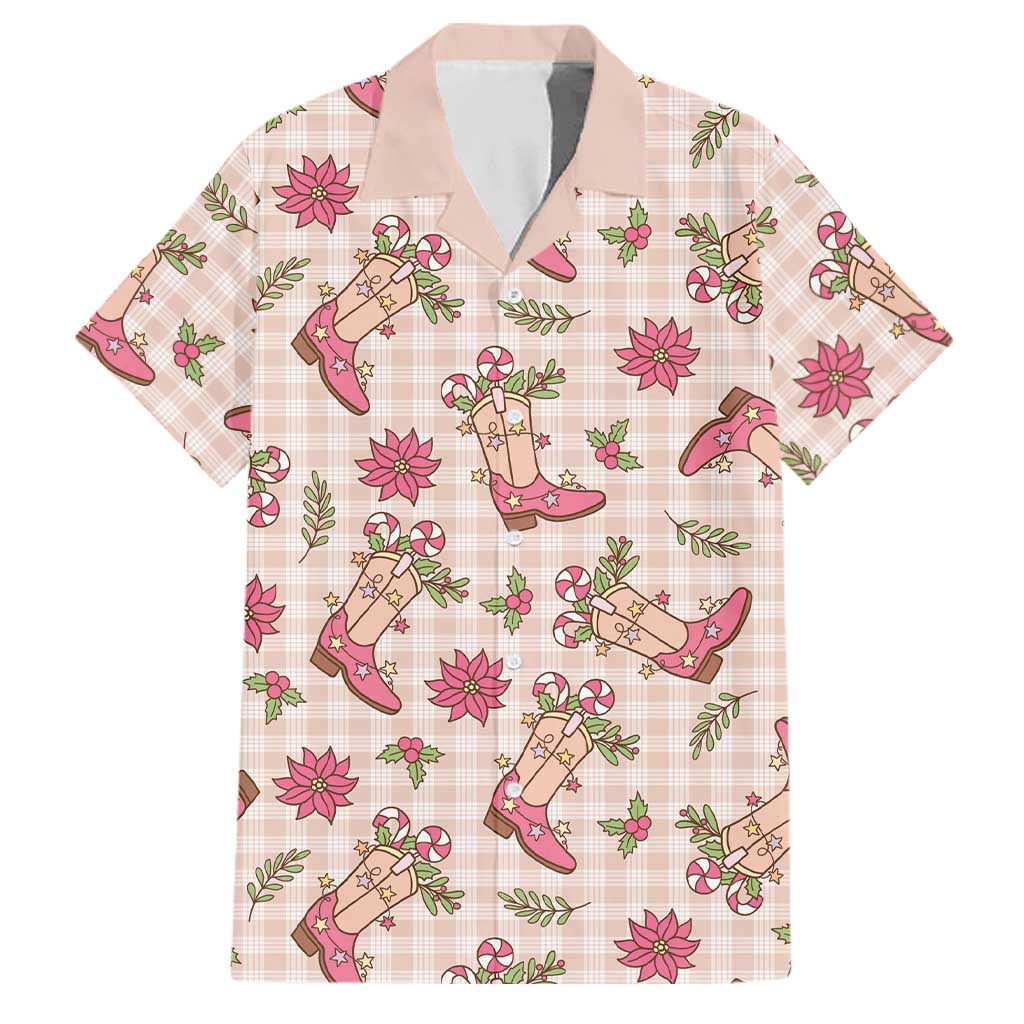 Beige Paniolo Palaka Hawaiian Cowgirl Christmas Family Matching Summer Maxi Dress and Hawaiian Shirt LT9 Dad's Shirt - Short Sleeve Beige - Polynesian Pride