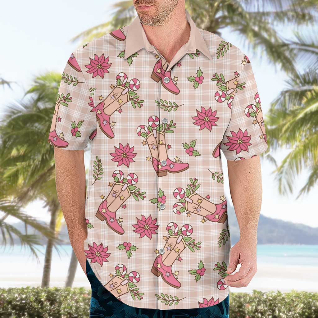 Beige Paniolo Palaka Hawaiian Cowgirl Christmas Hawaiian Shirt - Polynesian Pride