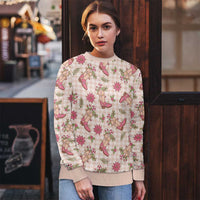 Beige Paniolo Palaka Hawaiian Cowgirl Christmas Ugly Christmas Sweater - Polynesian Pride
