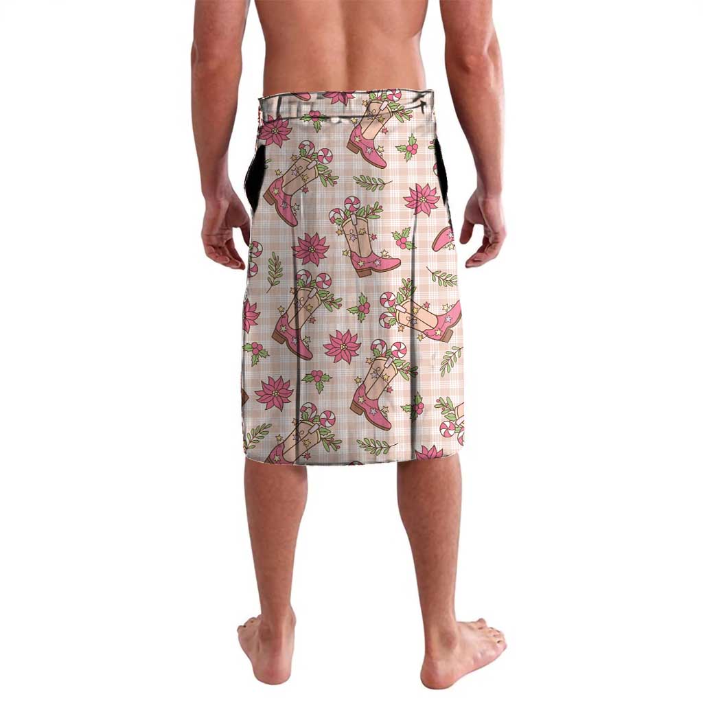 Beige Paniolo Palaka Hawaiian Cowgirl Christmas Lavalava - Polynesian Pride