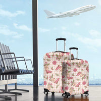 Beige Paniolo Palaka Hawaiian Cowgirl Christmas Luggage Cover - Polynesian Pride