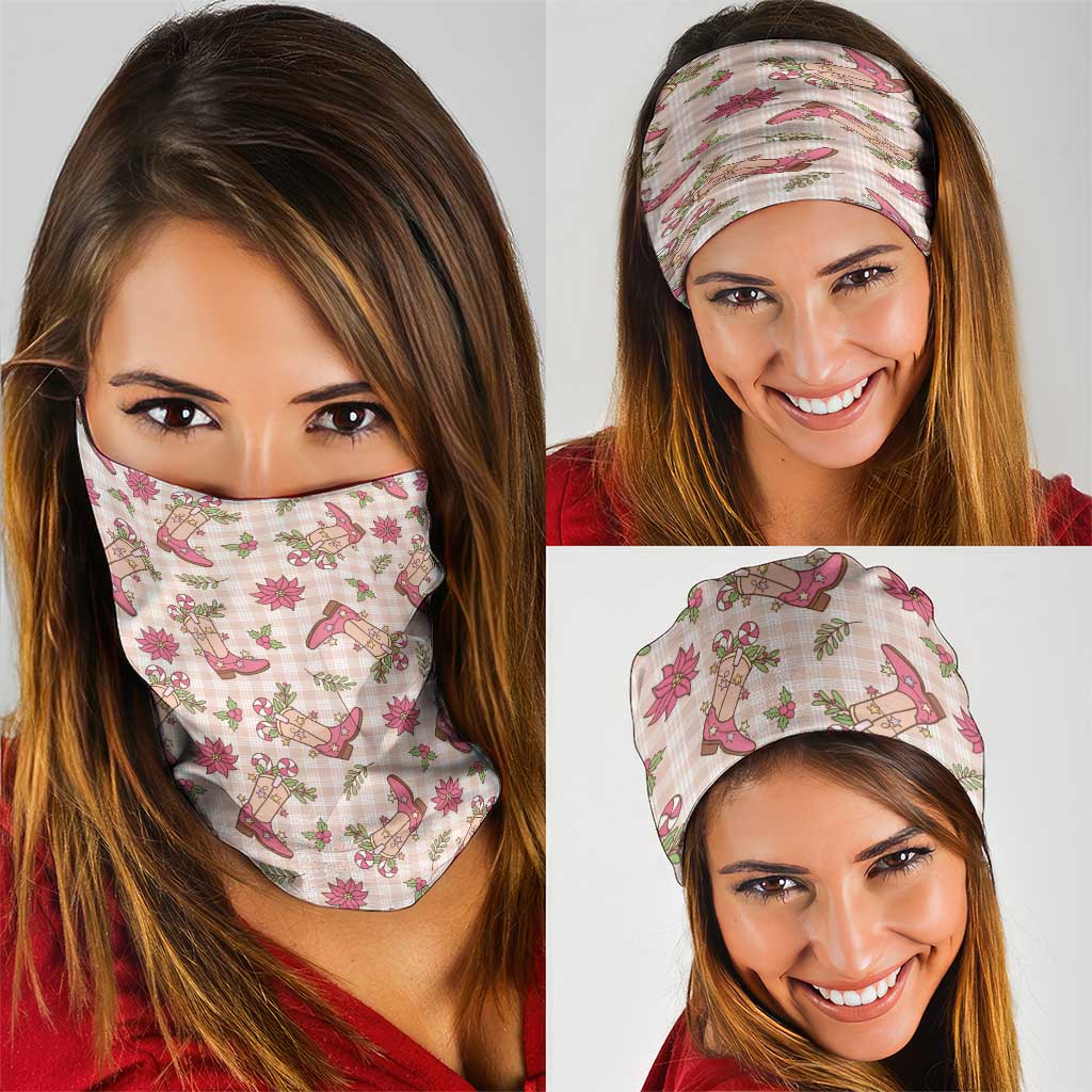 Beige Paniolo Palaka Hawaiian Cowgirl Christmas Neck Gaiter - Polynesian Pride