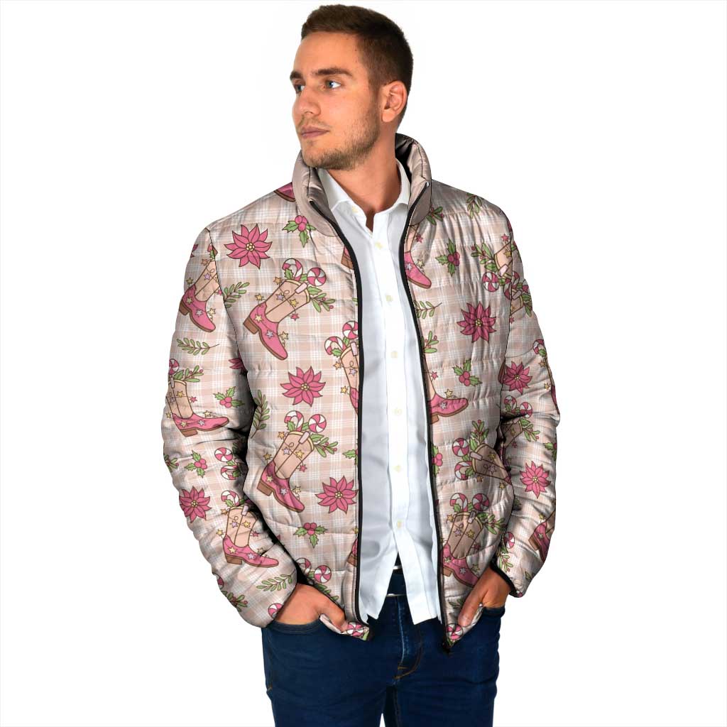 Beige Paniolo Palaka Hawaiian Cowgirl Christmas Padded Jacket - Polynesian Pride