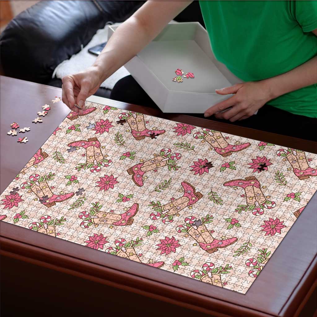 Beige Paniolo Palaka Hawaiian Cowgirl Christmas Puzzle - Polynesian Pride