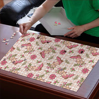 Beige Paniolo Palaka Hawaiian Cowgirl Christmas Puzzle - Polynesian Pride