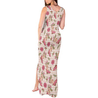 Beige Paniolo Palaka Hawaiian Cowgirl Christmas Tank Maxi Dress - Polynesian Pride