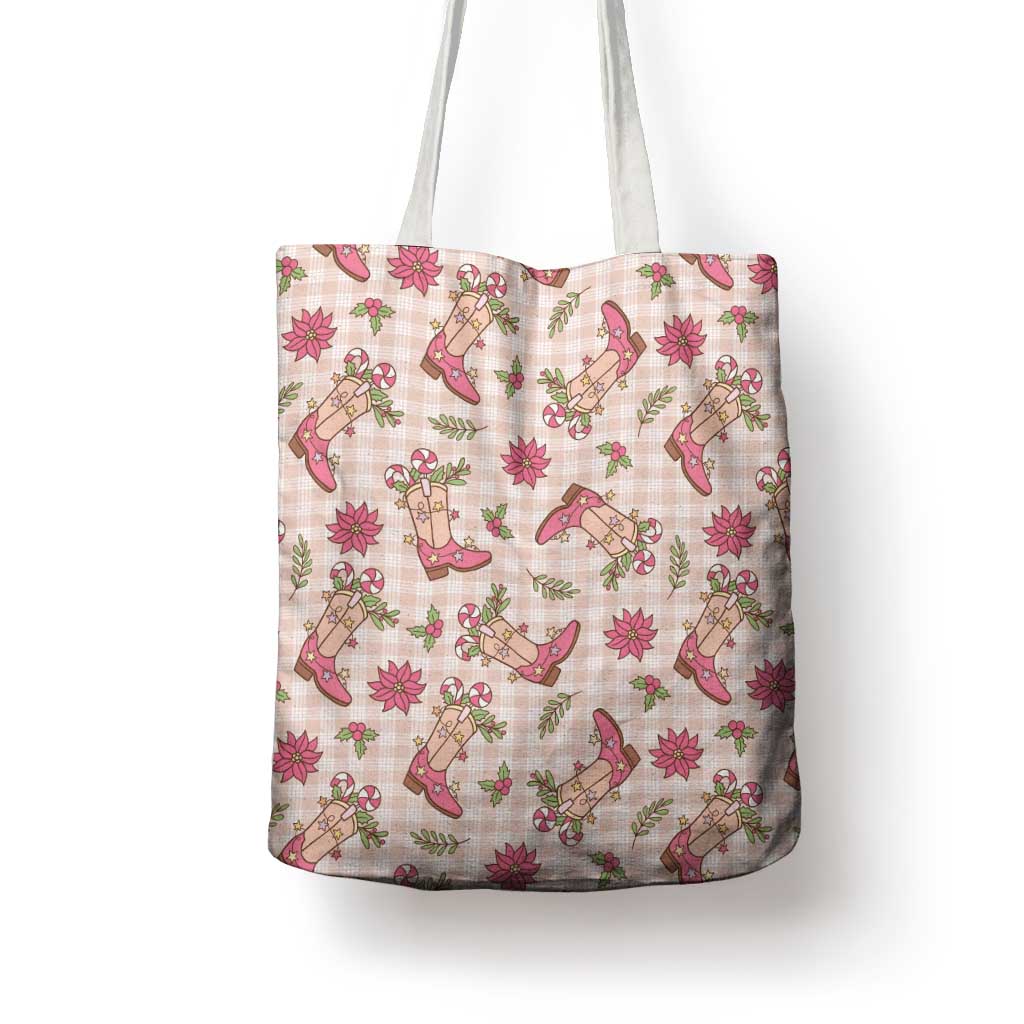 Beige Paniolo Palaka Hawaiian Cowgirl Christmas Tote Bag - Polynesian Pride