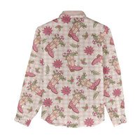 Beige Paniolo Palaka Hawaiian Cowgirl Christmas Women Casual Shirt LT9 - Polynesian Pride
