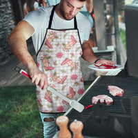 Gray Paniolo Palaka Hawaiian Cowgirl Christmas Apron - Polynesian Pride
