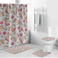 Gray Paniolo Palaka Hawaiian Cowgirl Christmas Bathroom Set LT9 Bathroom Set (4 pcs) Gray - Polynesian Pride