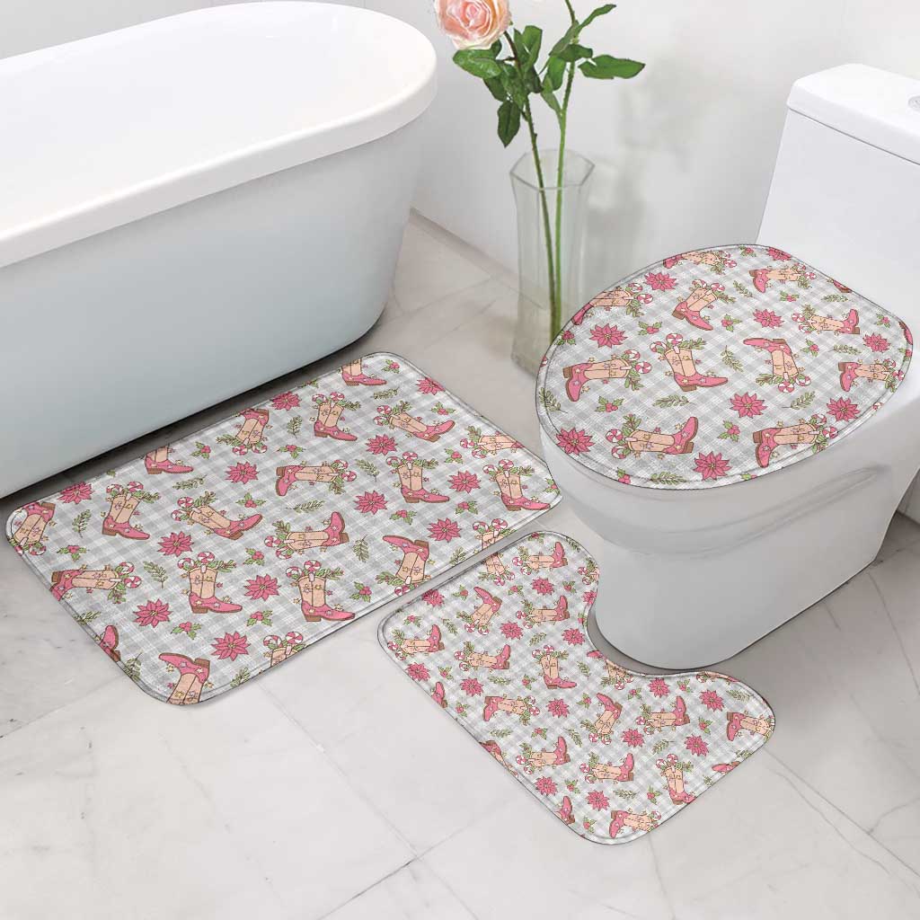Gray Paniolo Palaka Hawaiian Cowgirl Christmas Bathroom Set LT9 - Polynesian Pride