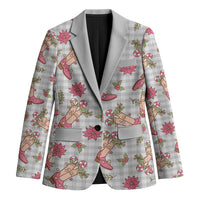 Gray Paniolo Palaka Hawaiian Cowgirl Christmas Blazer - Polynesian Pride