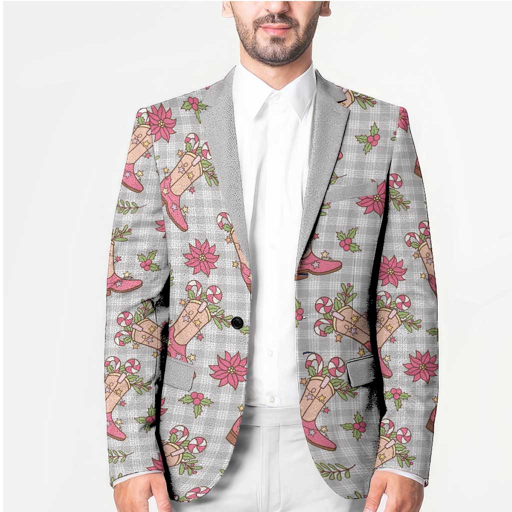 Gray Paniolo Palaka Hawaiian Cowgirl Christmas Blazer - Polynesian Pride