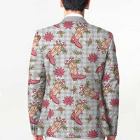Gray Paniolo Palaka Hawaiian Cowgirl Christmas Blazer - Polynesian Pride