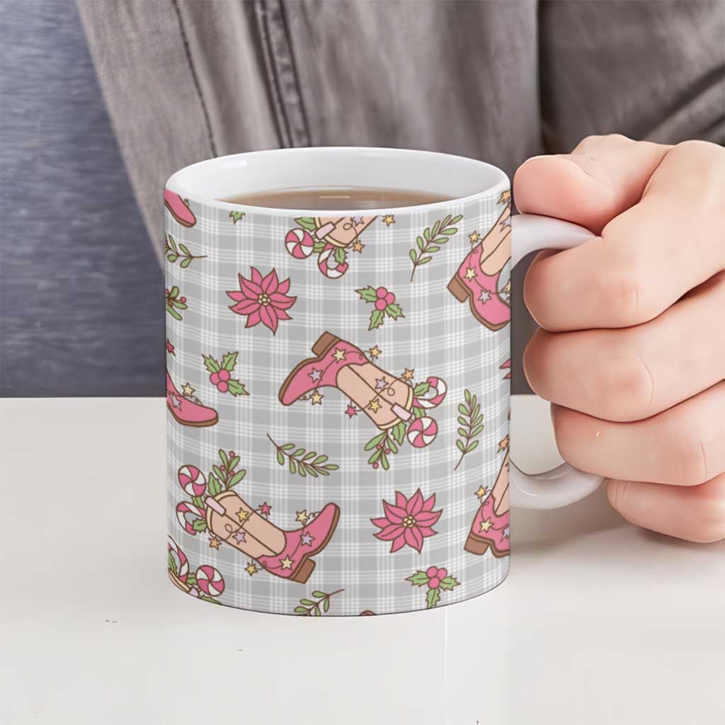 Gray Paniolo Palaka Hawaiian Cowgirl Christmas Ceramic Mug LT9 - Polynesian Pride