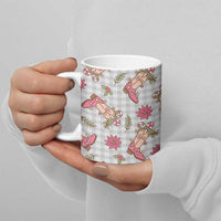 Gray Paniolo Palaka Hawaiian Cowgirl Christmas Ceramic Mug LT9 - Polynesian Pride