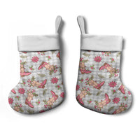 Gray Paniolo Palaka Hawaiian Cowgirl Christmas Stocking - Polynesian Pride