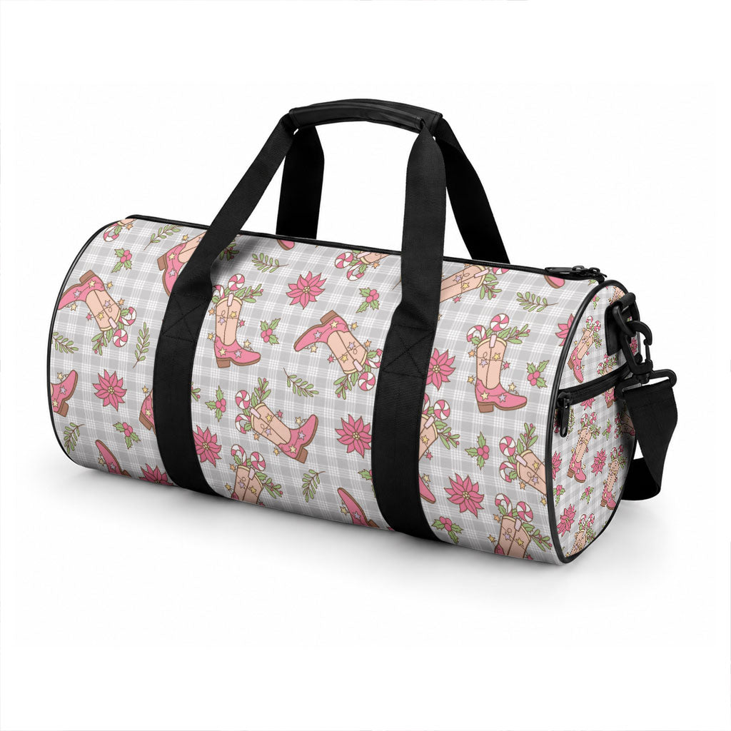 Gray Paniolo Palaka Hawaiian Cowgirl Christmas Duffle Bag LT9 - Polynesian Pride