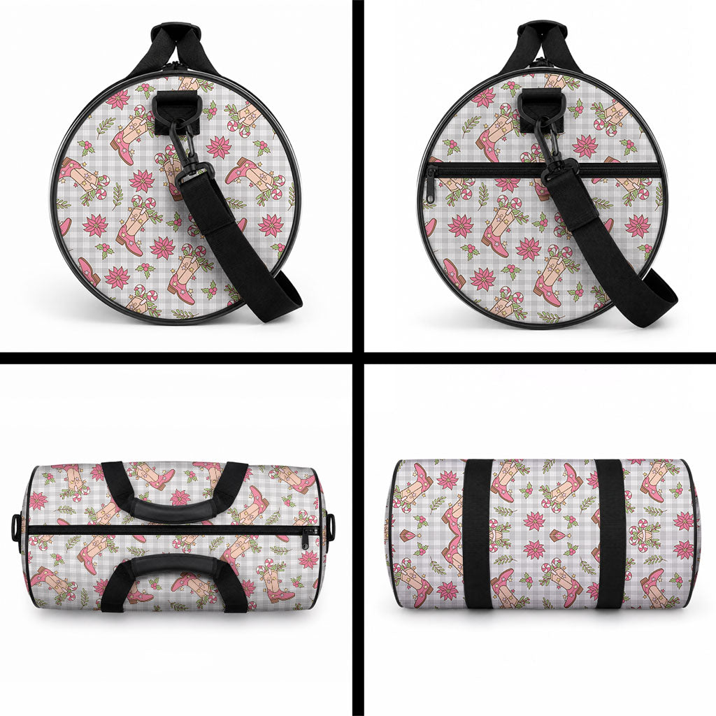 Gray Paniolo Palaka Hawaiian Cowgirl Christmas Duffle Bag LT9 - Polynesian Pride