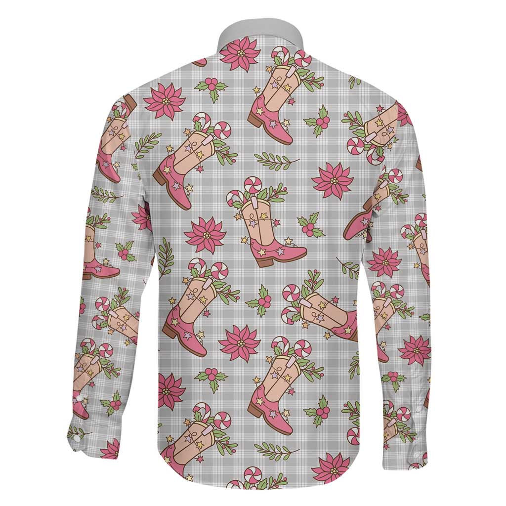Gray Paniolo Palaka Hawaiian Cowgirl Christmas Family Matching Puletasi and Hawaiian Shirt LT9 - Polynesian Pride