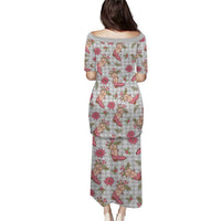 Gray Paniolo Palaka Hawaiian Cowgirl Christmas Family Matching Puletasi and Hawaiian Shirt LT9 - Polynesian Pride