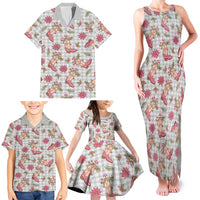 Gray Paniolo Palaka Hawaiian Cowgirl Christmas Family Matching Tank Maxi Dress and Hawaiian Shirt LT9 - Polynesian Pride