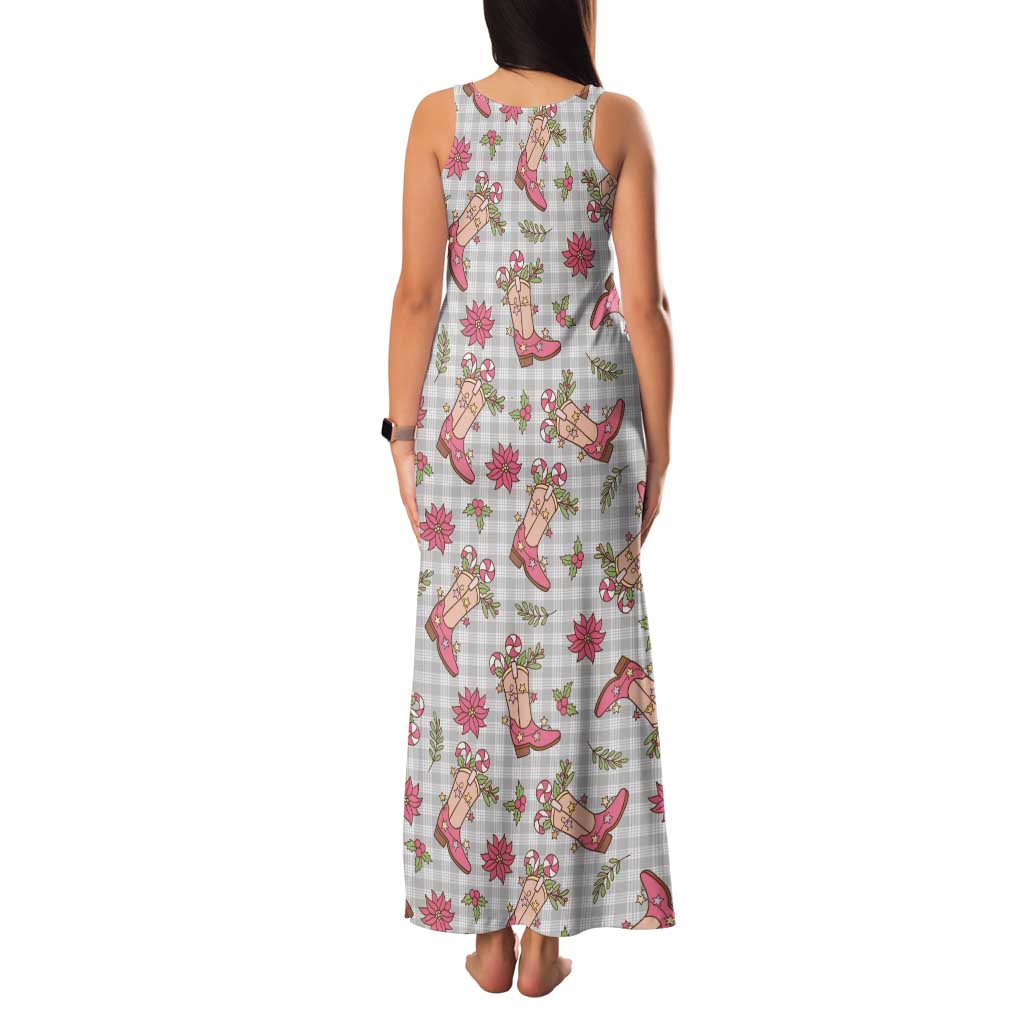 Gray Paniolo Palaka Hawaiian Cowgirl Christmas Family Matching Tank Maxi Dress and Hawaiian Shirt LT9 - Polynesian Pride