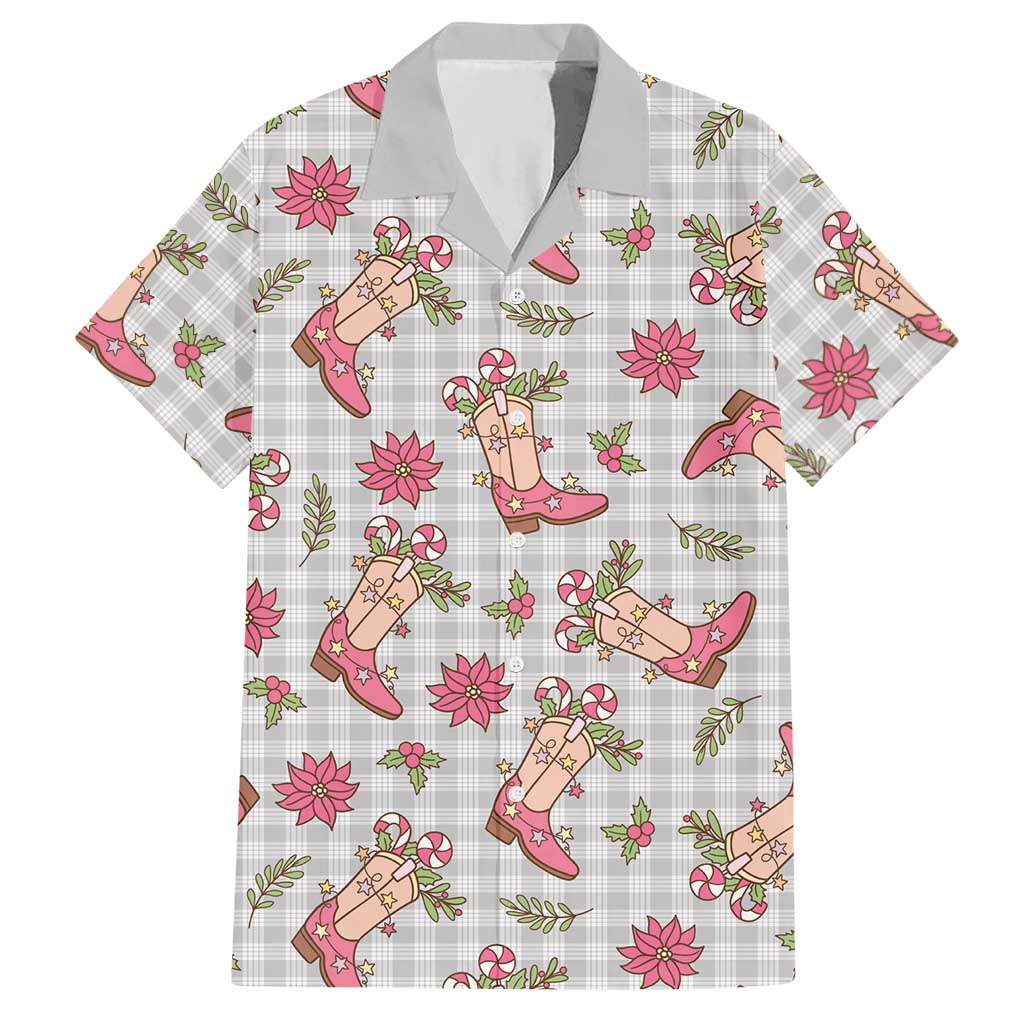 Gray Paniolo Palaka Hawaiian Cowgirl Christmas Hawaiian Shirt - Polynesian Pride