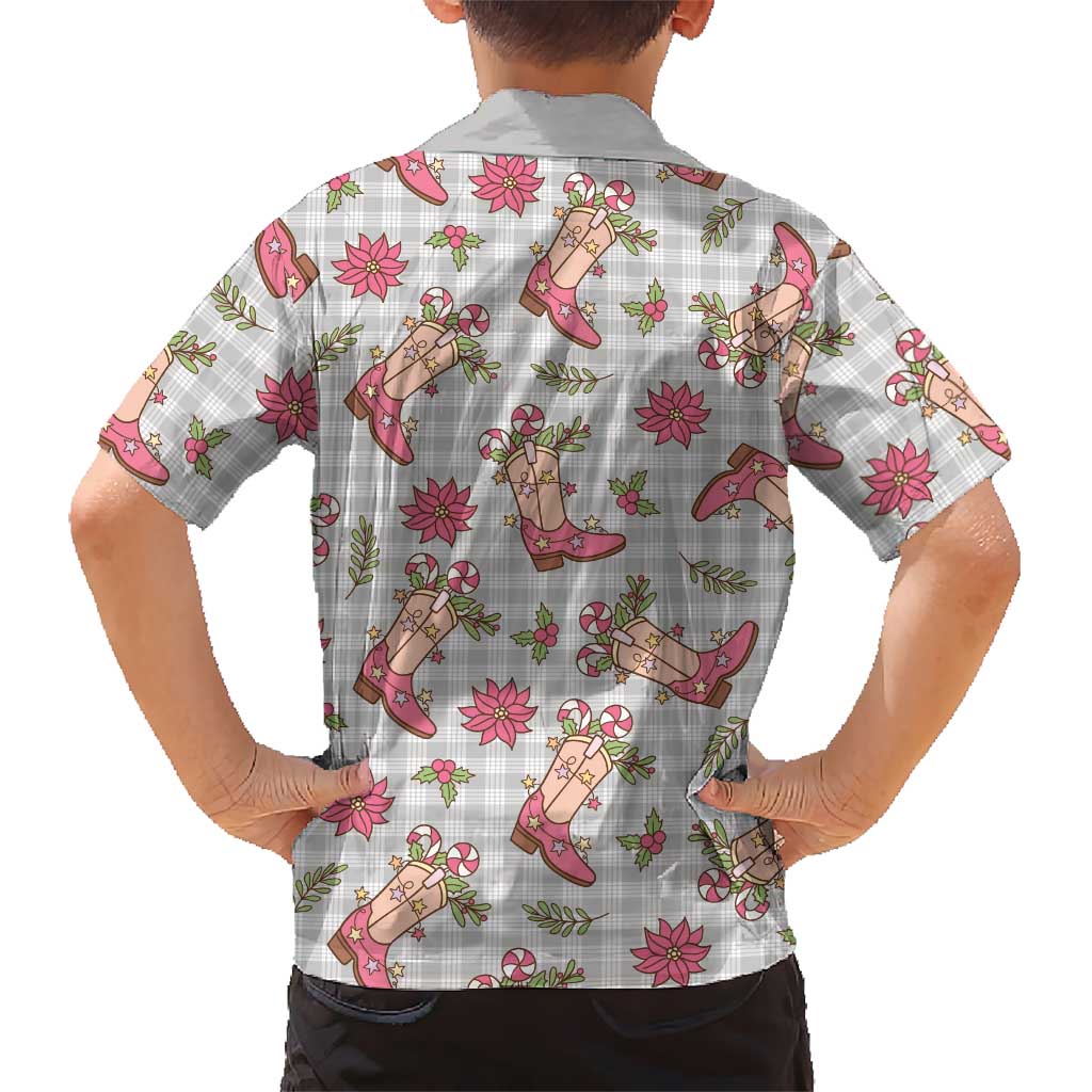 Gray Paniolo Palaka Hawaiian Cowgirl Christmas Hawaiian Shirt - Polynesian Pride