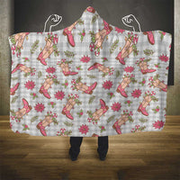 Gray Paniolo Palaka Hawaiian Cowgirl Christmas Hooded Blanket - Polynesian Pride
