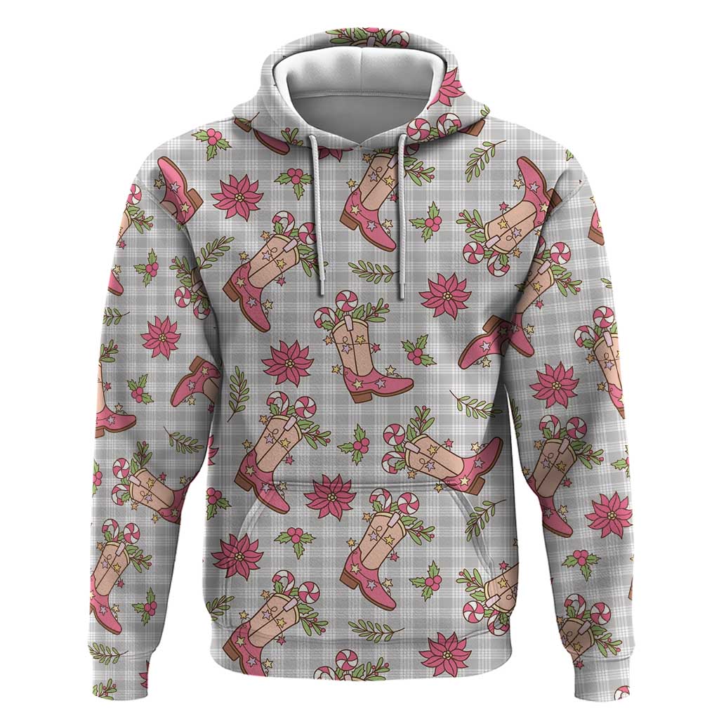 Gray Paniolo Palaka Hawaiian Cowgirl Christmas Hoodie LT9 Pullover Hoodie Gray - Polynesian Pride
