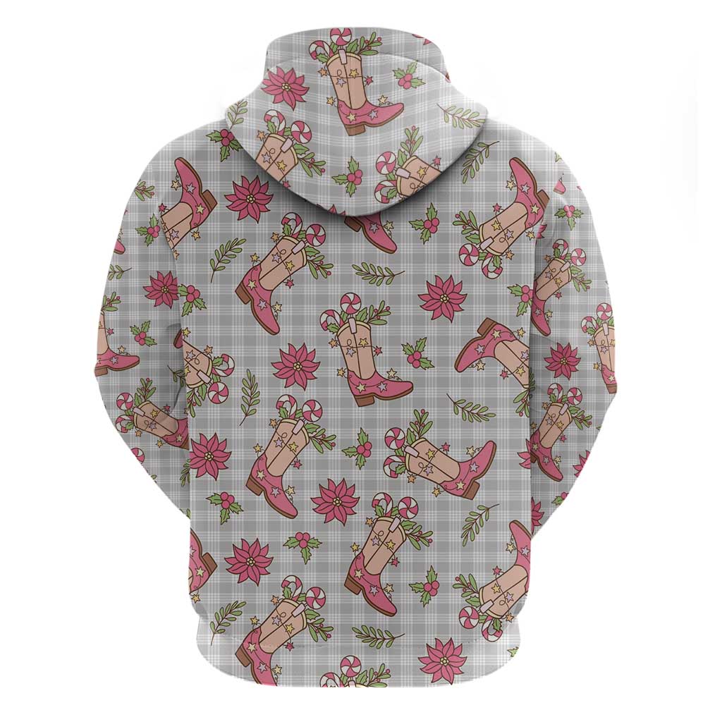 Gray Paniolo Palaka Hawaiian Cowgirl Christmas Hoodie LT9 - Polynesian Pride