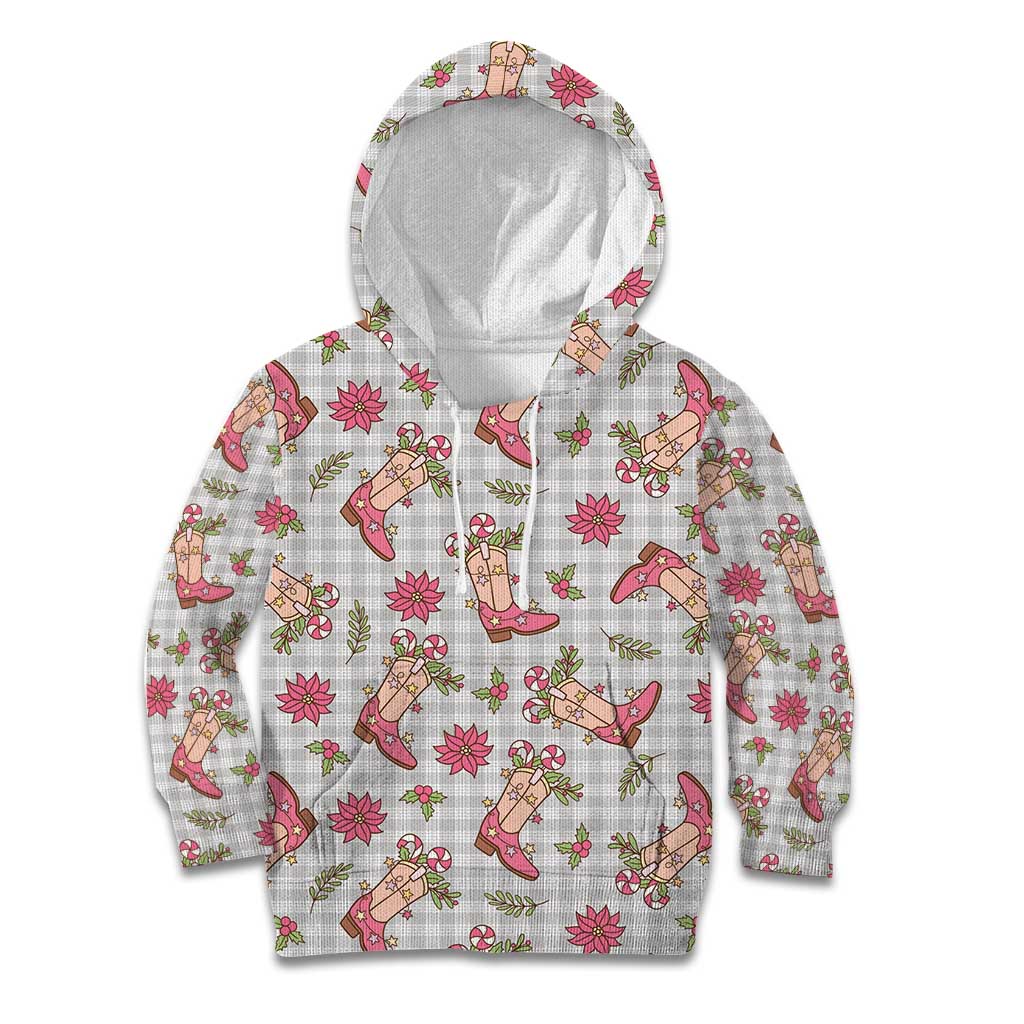 Gray Paniolo Palaka Hawaiian Cowgirl Christmas Kid Hoodie LT9 Hoodie Gray - Polynesian Pride
