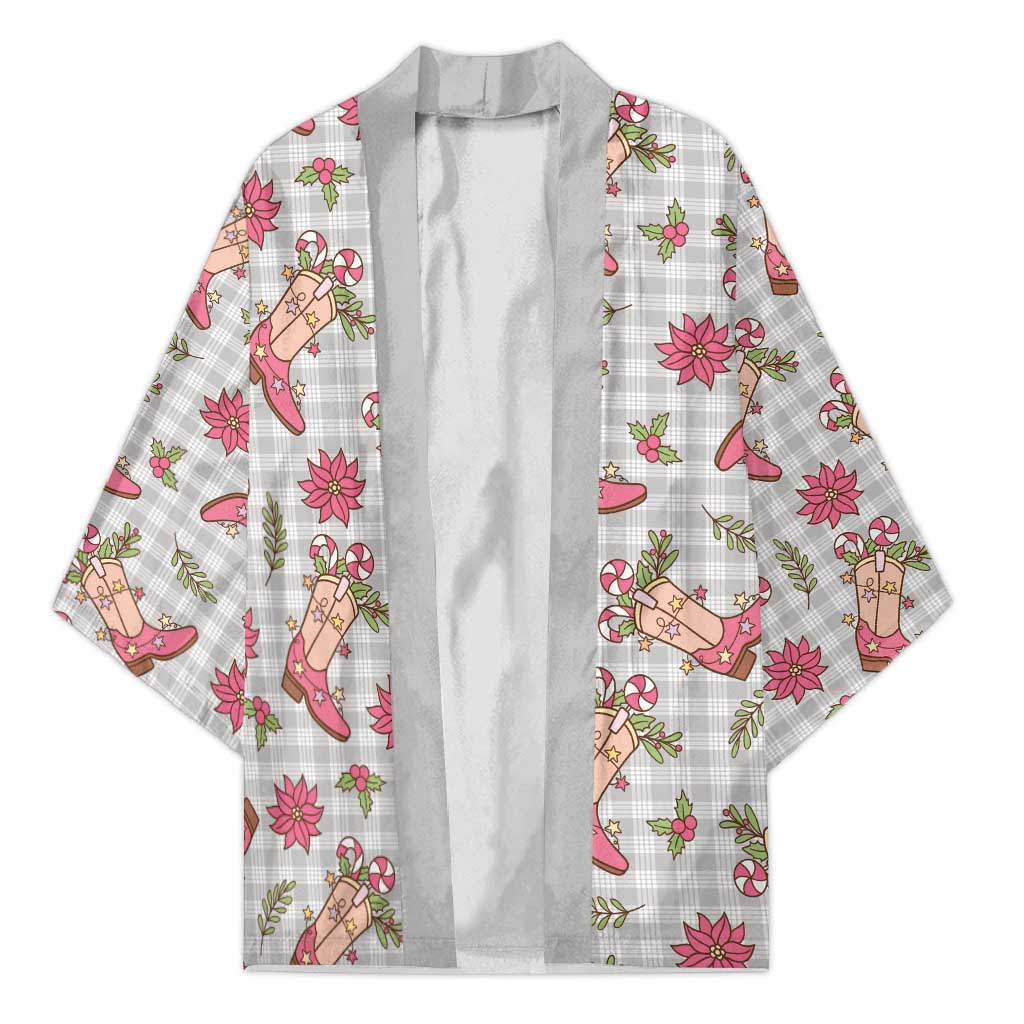 Gray Paniolo Palaka Hawaiian Cowgirl Christmas Kimono LT9 Unisex Gray - Polynesian Pride