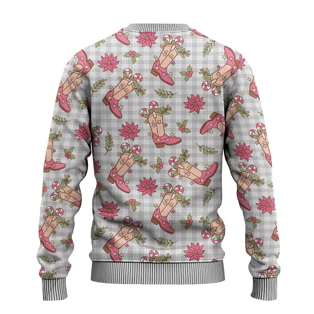Gray Paniolo Palaka Hawaiian Cowgirl Christmas Ugly Christmas Sweater LT9 - Polynesian Pride