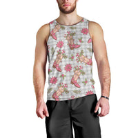 Gray Paniolo Palaka Hawaiian Cowgirl Christmas Men Tank Top - Polynesian Pride