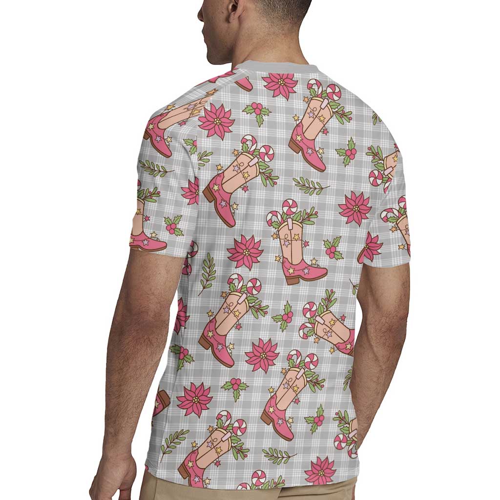 Gray Paniolo Palaka Hawaiian Cowgirl Christmas Rugby Jersey - Polynesian Pride