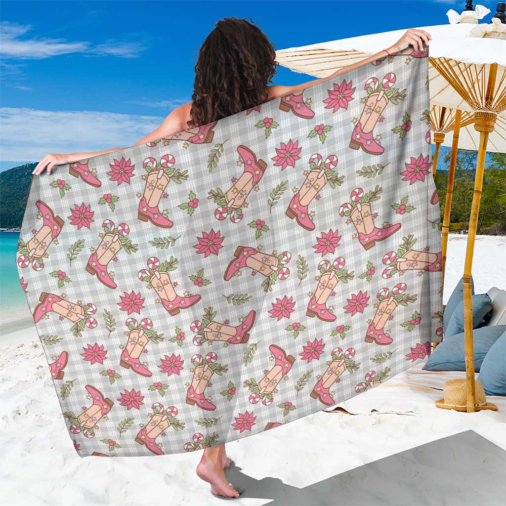 Gray Paniolo Palaka Hawaiian Cowgirl Christmas Sarong - Polynesian Pride