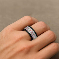 Gray Paniolo Palaka Hawaiian Cowgirl Christmas Spinner Ring - Polynesian Pride