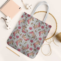 Gray Paniolo Palaka Hawaiian Cowgirl Christmas Tote Bag - Polynesian Pride