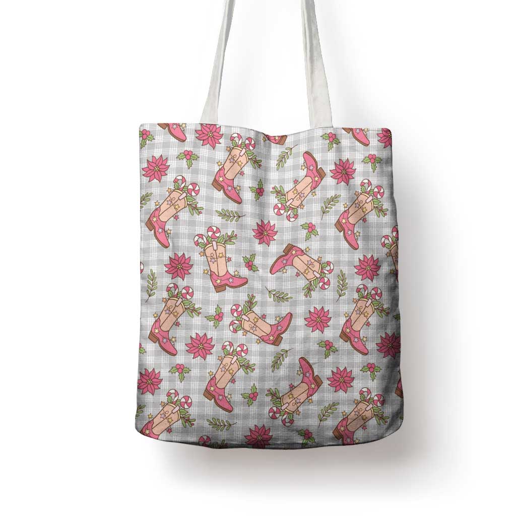 Gray Paniolo Palaka Hawaiian Cowgirl Christmas Tote Bag - Polynesian Pride