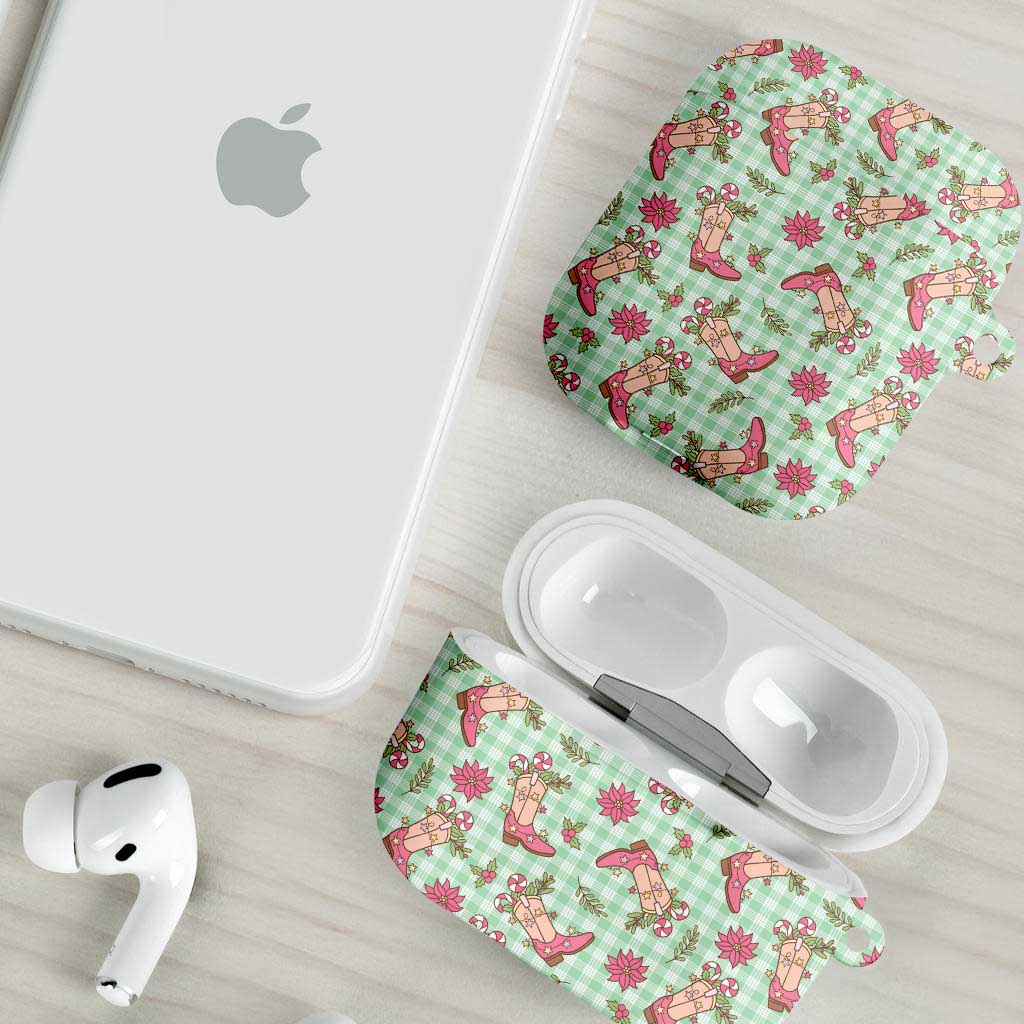 Green Paniolo Palaka Hawaiian Cowgirl Christmas AirPods Case - Polynesian Pride