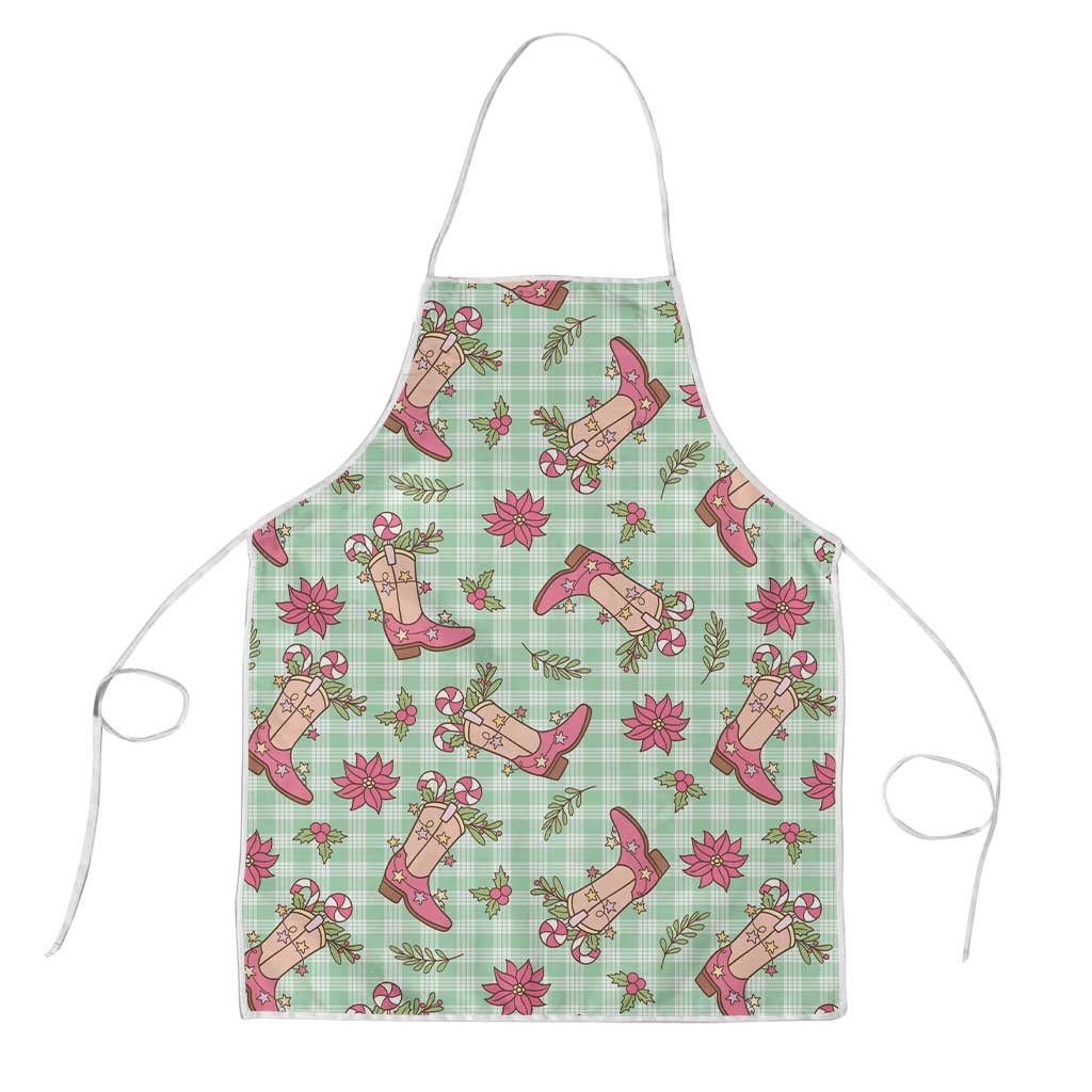 Green Paniolo Palaka Hawaiian Cowgirl Christmas Apron LT9 Green - Polynesian Pride
