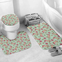 Green Paniolo Palaka Hawaiian Cowgirl Christmas Bathroom Set - Polynesian Pride