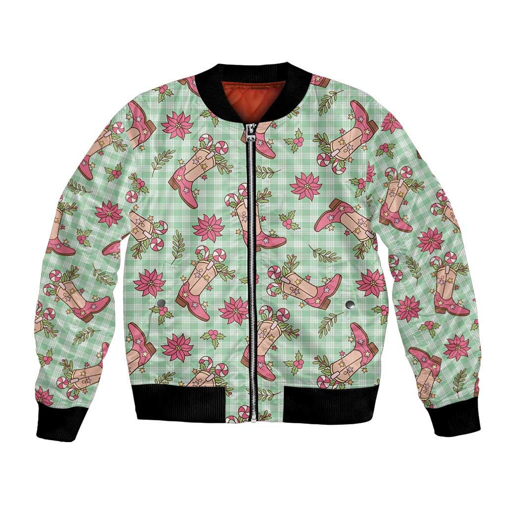 Green Paniolo Palaka Hawaiian Cowgirl Christmas Bomber Jacket LT9 Unisex Green - Polynesian Pride