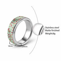 Green Paniolo Palaka Hawaiian Cowgirl Christmas Classic Ring - Polynesian Pride