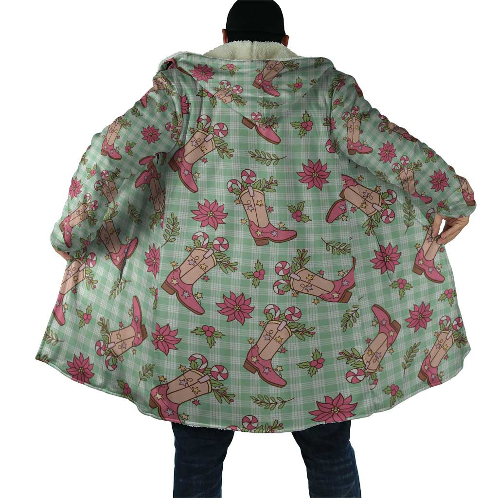 Green Paniolo Palaka Hawaiian Cowgirl Christmas Cloak - Polynesian Pride